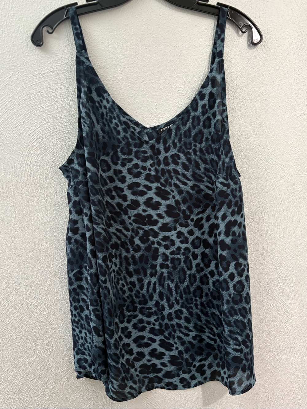 Torrid Blue and Black Leopard Print V-Neck Cami